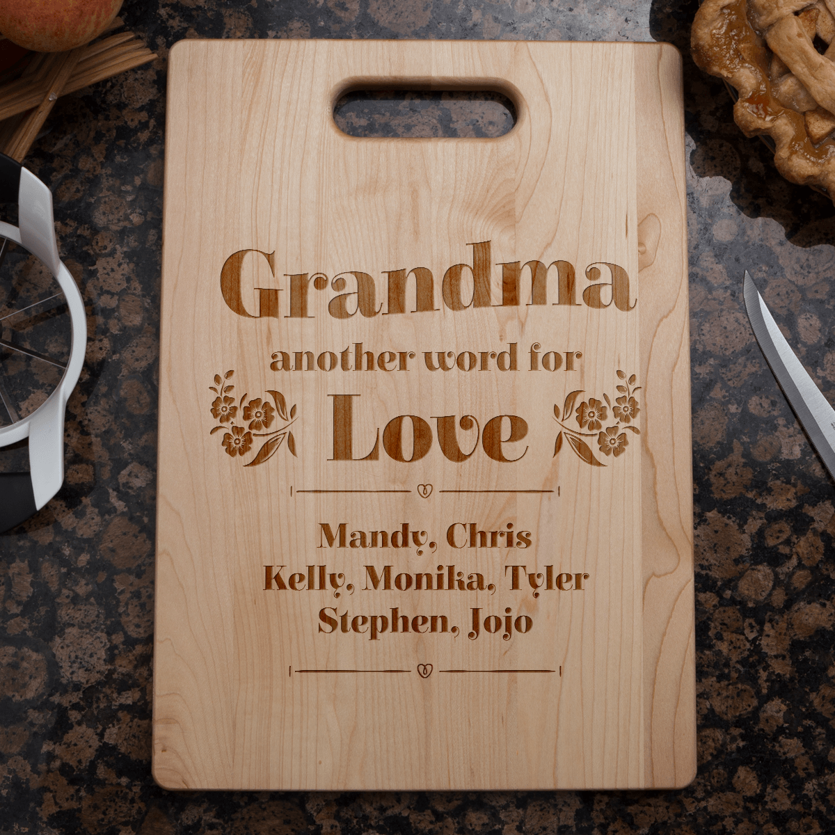 Designs by MyUtopia Shout Out:Another Word For Love Engraved Cutting Board Personalized Gift