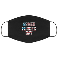 Load image into Gallery viewer, Designs by MyUtopia Shout Out:Armed Forces Day US Flag Adult Fabric Face Mask with Elastic Ear Loops,3 Layer Fabric Face Mask / Black / Adult,Fabric Face Mask
