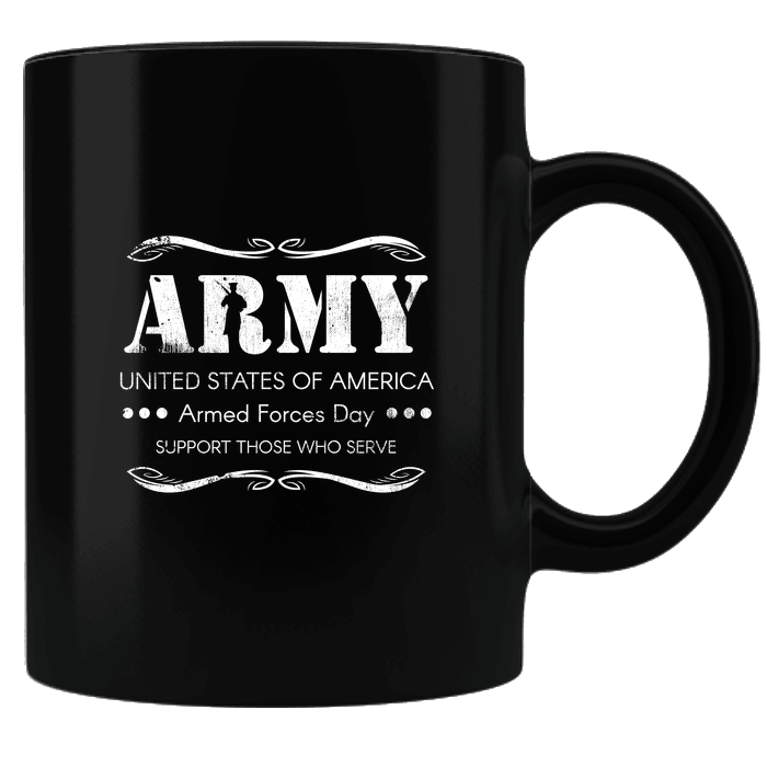 Designs by MyUtopia Shout Out:Army - Armed Forces Day - Support Those Who Serve Ceramic Coffee Mug