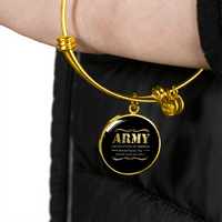 Load image into Gallery viewer, Designs by MyUtopia Shout Out:Army - Armed Forces Day - Support Those Who Serve Personalized Engravable Keepsake Bangle Bracelet
