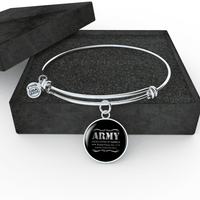 Load image into Gallery viewer, Designs by MyUtopia Shout Out:Army - Armed Forces Day - Support Those Who Serve Personalized Engravable Keepsake Bangle Bracelet,Silver / No,Wire Bracelet
