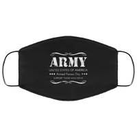 Load image into Gallery viewer, Designs by MyUtopia Shout Out:Army Armed Forces Day Adult Fabric Face Mask with Elastic Ear Loops,3 Layer Fabric Face Mask / Black / Adult,Fabric Face Mask
