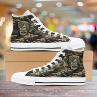Load image into Gallery viewer, Designs by MyUtopia Shout Out:Army Dad / Army Mom Green Camo Canvas High Top Shoes
