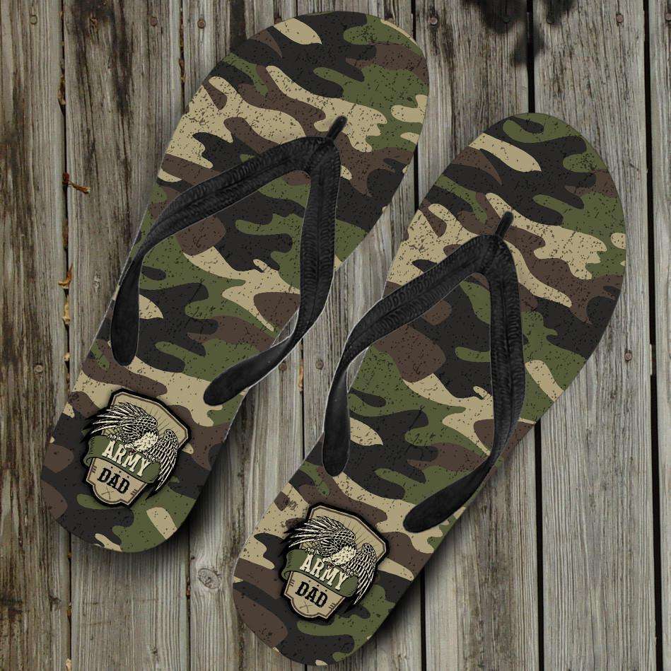 Designs by MyUtopia Shout Out:Army Dad Camouflage Flip-Flops