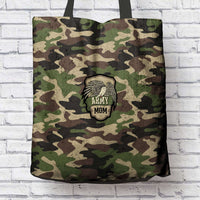 Load image into Gallery viewer, Designs by MyUtopia Shout Out:Army Mom Camo Fabric Totebag Reusable Shopping Tote
