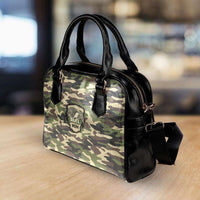 Load image into Gallery viewer, Designs by MyUtopia Shout Out:Army Mom Camouflage Faux Leather Handbag with Shoulder Strap
