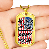 Load image into Gallery viewer, Designs by MyUtopia Shout Out:Army Mom Personalized Engravable Keepsake Dog Tag
