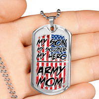 Load image into Gallery viewer, Designs by MyUtopia Shout Out:Army Mom Personalized Engravable Keepsake Dog Tag
