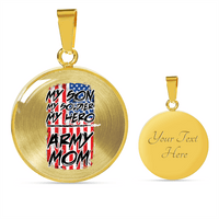 Load image into Gallery viewer, Designs by MyUtopia Shout Out:Army Mom Personalized Engravable Keepsake Necklace,Luxury Necklace (Gold) / Yes,Necklace
