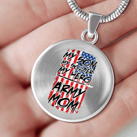 Load image into Gallery viewer, Designs by MyUtopia Shout Out:Army Mom Personalized Engravable Keepsake Necklace
