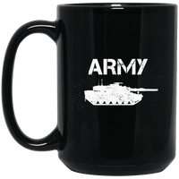 Load image into Gallery viewer, Designs by MyUtopia Shout Out:Army Tank 11 oz. Ceramic Coffee Mug - Black 15 oz. Ceramic Coffee Mug - Black,Black / One Size,Drinkware
