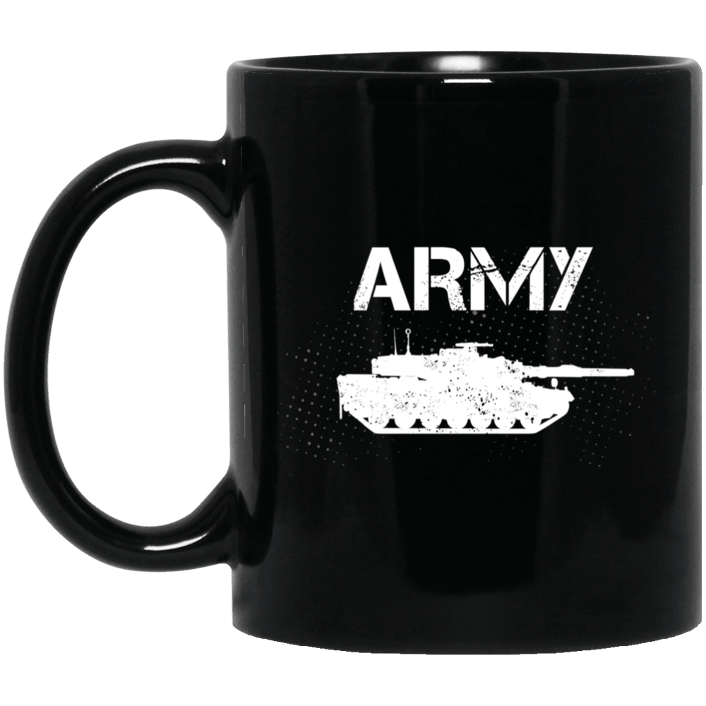 Designs by MyUtopia Shout Out:Army Tank 11 oz. Ceramic Coffee Mug - Black,Black / One Size,Drinkware