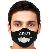 Load image into Gallery viewer, Designs by MyUtopia Shout Out:Army Tank Adjustable Ear Loops Fabric Face Mask,1pc - Adult Fashion Face Mask / No additional filters / Adult,Fabric Face Mask
