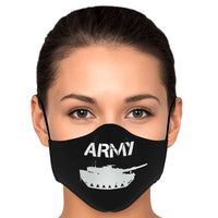 Load image into Gallery viewer, Designs by MyUtopia Shout Out:Army Tank Adjustable Ear Loops Fabric Face Mask
