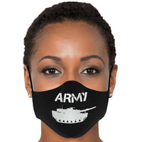 Load image into Gallery viewer, Designs by MyUtopia Shout Out:Army Tank Adjustable Ear Loops Fabric Face Mask
