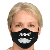 Load image into Gallery viewer, Designs by MyUtopia Shout Out:Army Tank Adjustable Ear Loops Fabric Face Mask
