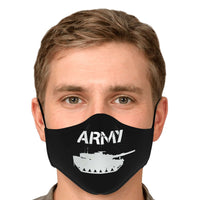 Load image into Gallery viewer, Designs by MyUtopia Shout Out:Army Tank Adjustable Ear Loops Fabric Face Mask
