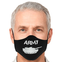 Load image into Gallery viewer, Designs by MyUtopia Shout Out:Army Tank Adjustable Ear Loops Fabric Face Mask

