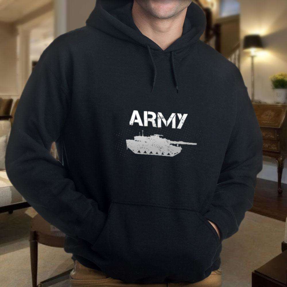 Designs by MyUtopia Shout Out:Army Tank Core Fleece Pullover Hoodie