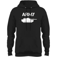 Load image into Gallery viewer, Designs by MyUtopia Shout Out:Army Tank Core Fleece Pullover Hoodie,Jet Black / S,Sweatshirts
