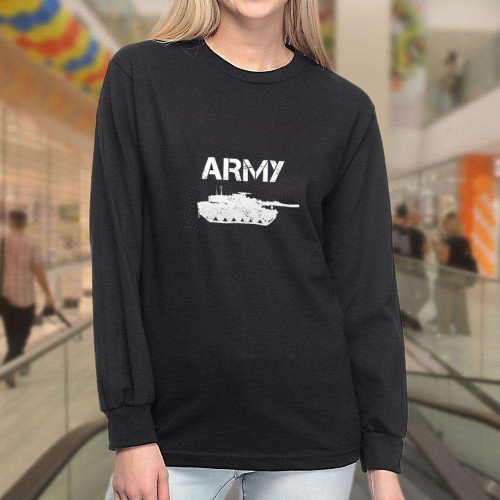 Designs by MyUtopia Shout Out:Army Tank Long Sleeve Ultra Cotton T-Shirt
