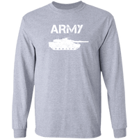 Load image into Gallery viewer, Designs by MyUtopia Shout Out:Army Tank Long Sleeve Ultra Cotton T-Shirt,Sport Grey / S,Long Sleeve T-Shirts
