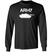 Load image into Gallery viewer, Designs by MyUtopia Shout Out:Army Tank Long Sleeve Ultra Cotton T-Shirt,Black / S,Long Sleeve T-Shirts
