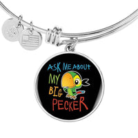 Load image into Gallery viewer, Designs by MyUtopia Shout Out:Ask Me About My Big Pecker Engravable Keepsake Bangle Round Bracelet
