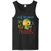 Load image into Gallery viewer, Designs by MyUtopia Shout Out:Ask Me About My Big Pecker Ladies Tank Top,Black / S,Tank Tops
