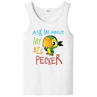 Load image into Gallery viewer, Designs by MyUtopia Shout Out:Ask Me About My Big Pecker Ladies Tank Top,White / S,Tank Tops
