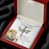 Load image into Gallery viewer, To My Daughter Gift Necklace with personalized Message - Artesian Dragonfly Necklace
