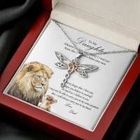 Load image into Gallery viewer, To My Daughter Gift Necklace with personalized Message - Artesian Dragonfly Necklace
