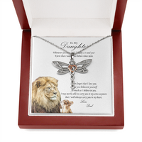 Load image into Gallery viewer, To My Daughter Gift Necklace with personalized Message - Artesian Dragonfly Necklace
