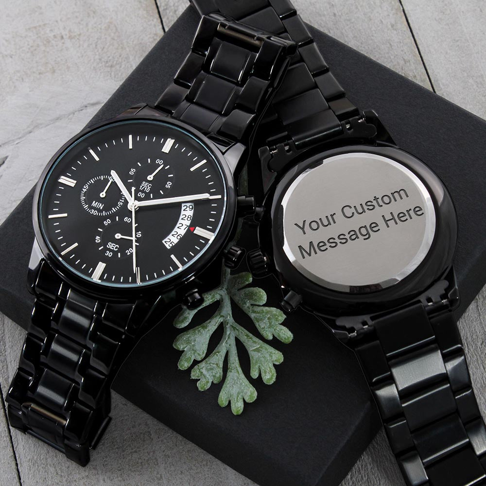 Customizable Engraved Chronograph Stainless Steel Watch