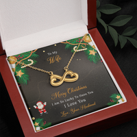 Load image into Gallery viewer, Infinite Love Artisan Necklace with Personalized Christmas Themed Message Card
