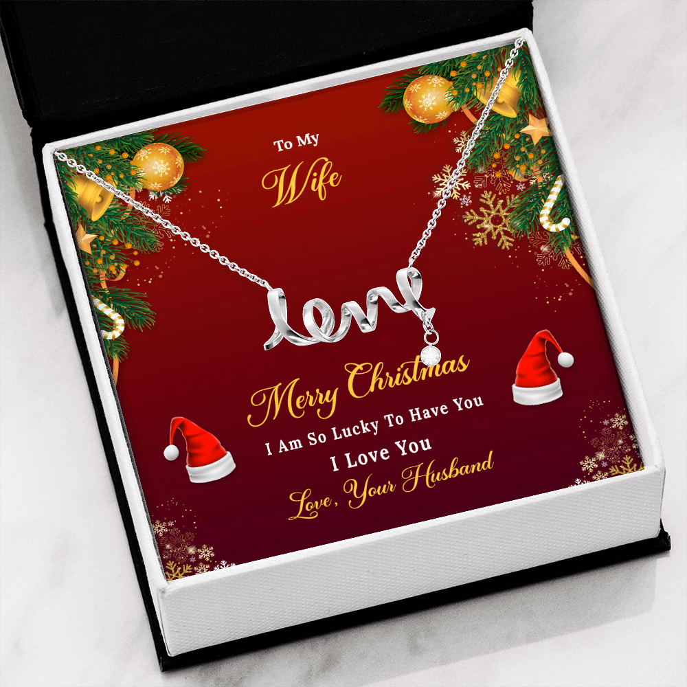 Scripted Love Merry Christmas Personalized Message Card