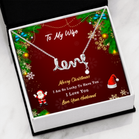 Load image into Gallery viewer, Scripted Love Necklace Santa Themed Personalized Message Card
