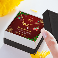 Load image into Gallery viewer, Scripted Love Necklace with Christmas Themed Personalized Message Card
