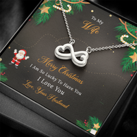 Load image into Gallery viewer, Infinite Love Artisan Necklace with Personalized Christmas Themed Message Card

