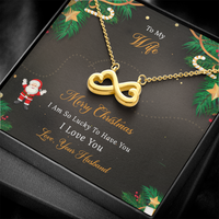 Load image into Gallery viewer, Infinite Love Artisan Necklace with Personalized Christmas Themed Message Card
