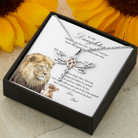 Load image into Gallery viewer, To My Daughter Gift Necklace with personalized Message - Artesian Dragonfly Necklace
