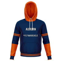 Load image into Gallery viewer, Designs by MyUtopia Shout Out:Auburn #WarEagle Fleece Lined Fashion Unisex Hoodie,XS / Blue,Fashion Hoodie - AOP
