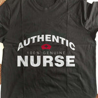 Load image into Gallery viewer, Designs by MyUtopia Shout Out:Authentic Nurse Adult Unisex Black T-Shirt
