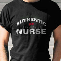 Load image into Gallery viewer, Designs by MyUtopia Shout Out:Authentic Nurse Adult Unisex Black T-Shirt
