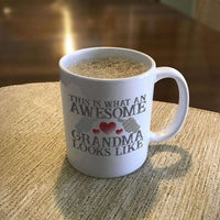 Load image into Gallery viewer, Designs by MyUtopia Shout Out:Awesome Grandma White Ceramic Coffee Mug
