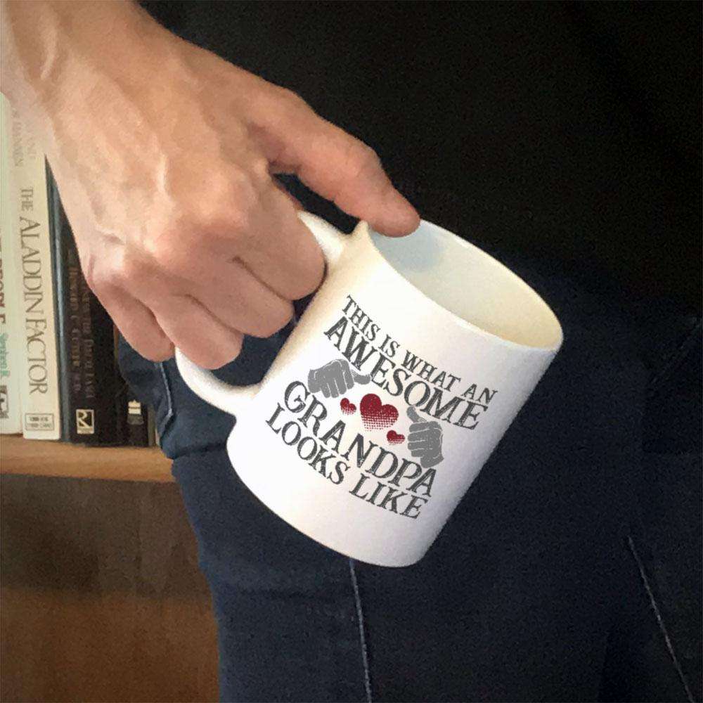 Designs by MyUtopia Shout Out:Awesome GrandPa White Ceramic Coffee Mug