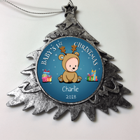 Load image into Gallery viewer, Designs by MyUtopia Shout Out:Baby Boy&#39;s First Christmas Personalized Keepsake Ornament,Christmas Tree,Personalized Christmas Ornament
