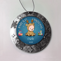 Load image into Gallery viewer, Designs by MyUtopia Shout Out:Baby Boy&#39;s First Christmas Personalized Keepsake Ornament,Round Ornament,Personalized Christmas Ornament
