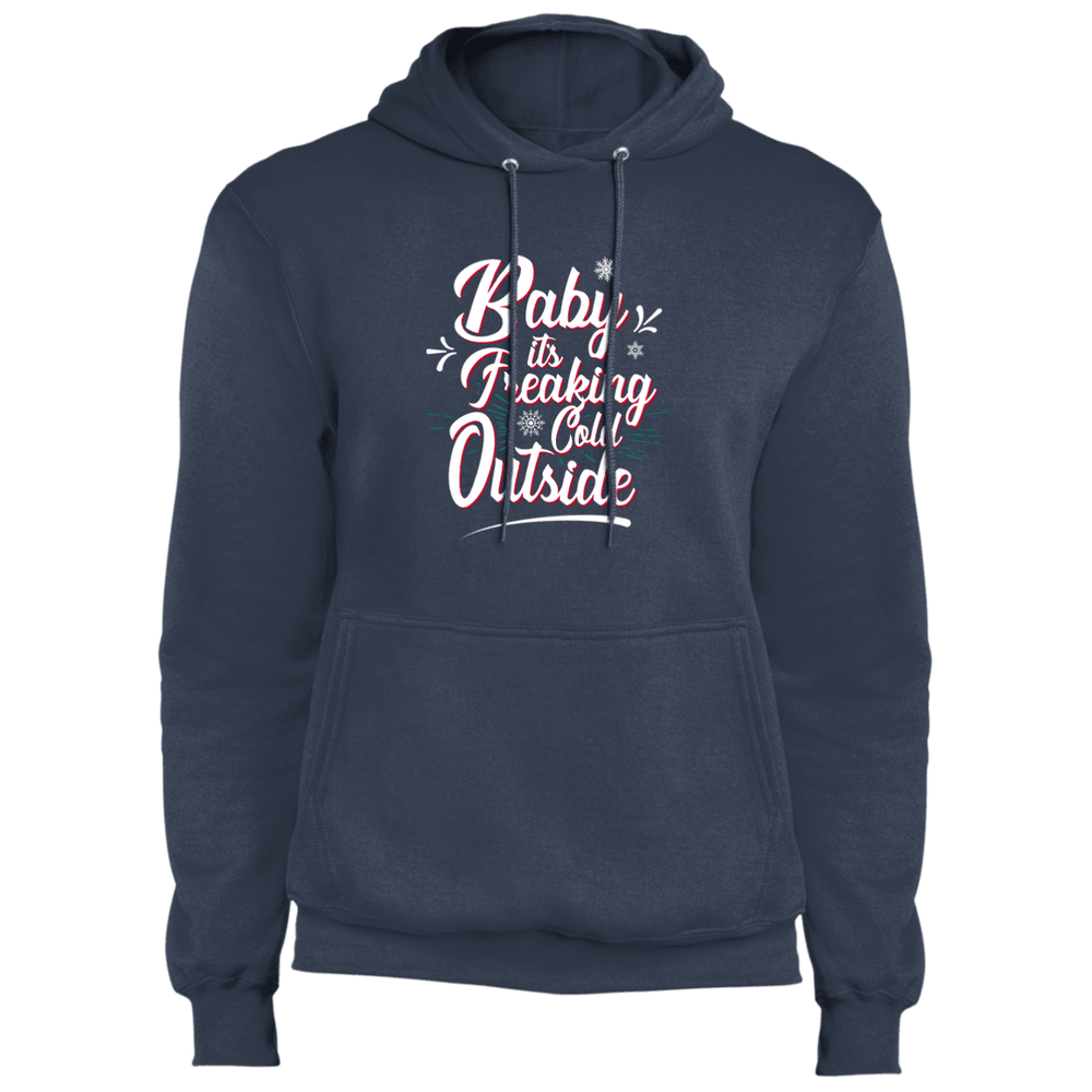 Designs by MyUtopia Shout Out:Baby It's Freaking Cold Outside - Core Fleece Unisex Pullover Hoodie,Navy / S,Sweatshirts