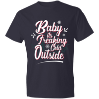 Load image into Gallery viewer, Designs by MyUtopia Shout Out:Baby It&#39;s Freaking Cold Outside - Lightweight Unisex T-Shirt,Navy / S,Adult Unisex T-Shirt
